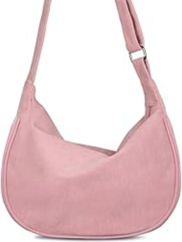 New Crescent Crossbody Bag Sling Hobos Dumpling Bag Crescent Purse Pink Color